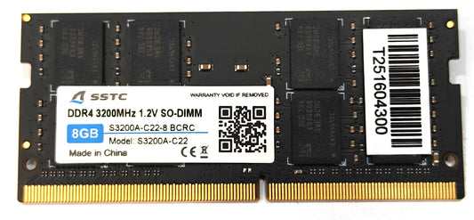 SSTC DDR4 SO-DIMMM 3200MHz-1.2V 8GB/16GB - S3200A-C22